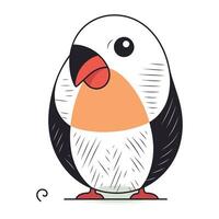 Cute cartoon penguin isolated on white background. Vector illustration.