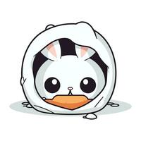 Cute penguin cartoon character vector illustration. Cute penguin mascot.