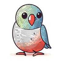 Cute cartoon parrot. Vector illustration isolated on white background.