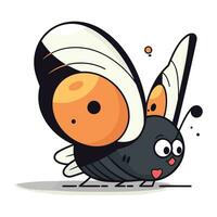 Cute cartoon butterfly. Vector illustration isolated on a white background.