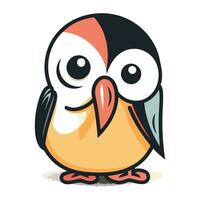 Cute cartoon penguin isolated on white background. Vector illustration.