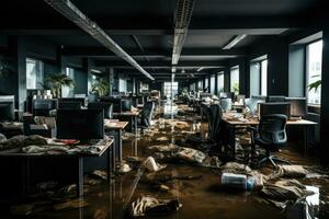 situation flooding in office Starting Scenarios professional advertising photography AI Generated photo