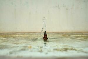 A stream of water from a fountain in Rome. photo