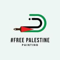 internacional día de solidaridad con el palestino personas con bandera y pintura vector ilustración