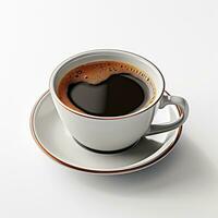 a cup of hot black coffee, isolated photo