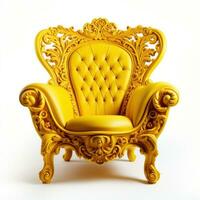 un amarillo silla aislado foto