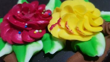 Home made decorate beautiful cream flowers background for Wedding and Festive selective focus and copy space. photo