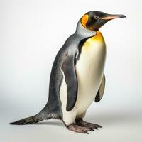 un pingüino aislado foto