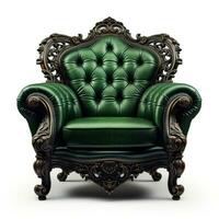 a green chair isolated photo