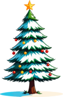 Christmas Tree Cartoon Design AI Generative png