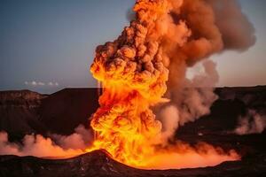 nature disaster volcanic eruption AI Generated photo