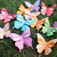 colorful paper butterfly. AI Generated photo