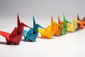 red paper origami crane, AI Generated photo
