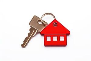 house key isolated on white. AI Generated photo