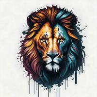 colorful lion face logo photo