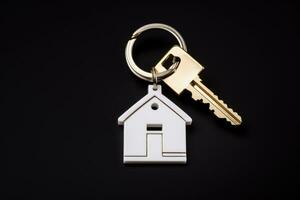 house key isolated on black . AI Generated photo