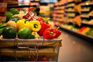 Supermarket , fruit and vegetable zone, AI Generated photo