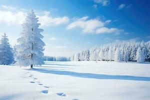 winter trees covered with ice, AI Generated photo