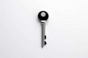 a key, isolated on yellow background. AI Generated photo