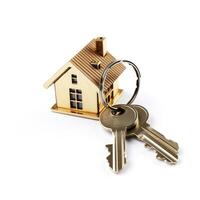 house key isolated on white. AI Generated photo