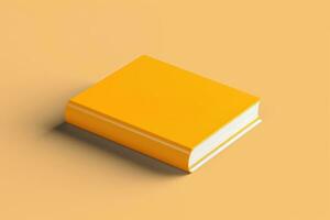 yellow book mockup on yellow . AI Generated photo