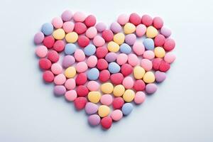 Valentines Candy Hearts . AI Generated photo