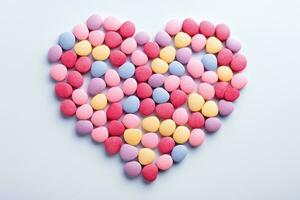 Valentines Candy Hearts . AI Generated photo