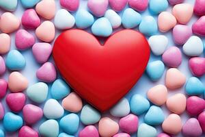 Valentines Candy Hearts Isolated. AI Generated photo