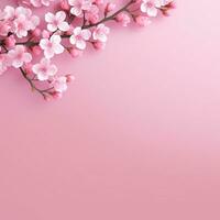 Simple pink background, empty space for text and design photo