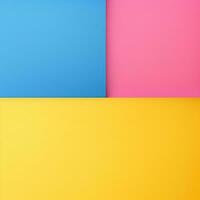 Simple abstract background in blue pink and yellow color, empty space for text and design photo