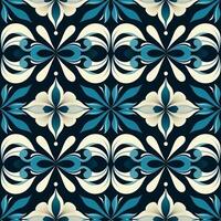 Art deco floral seamless geometric pattern, arabesque, azulejo. Print for printing on fabric, wrapping paper, scrapbooking photo