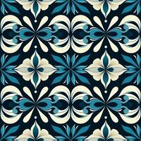 Art deco floral seamless geometric pattern, arabesque, azulejo. Print for printing on fabric, wrapping paper, scrapbooking photo