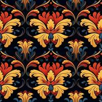 Art deco floral seamless geometric pattern, arabesque, azulejo. Print for printing on fabric, wrapping paper, scrapbooking photo