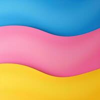 Simple abstract background in blue pink and yellow color, empty space for text and design photo