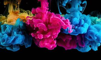 Colorful ink in water creates a mesmerizing abstract background Creating using generative AI tools photo