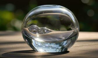 Glass bubble creates a transparent protective shield Creating using generative AI tools photo