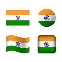 vector India nacional bandera íconos conjunto