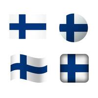 Vector Finland National Flag Icons Set