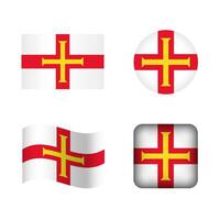 Vector Guernsey National Flag Icons Set