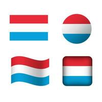 Vector Luxembourg National Flag Icons Set