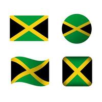 vector Jamaica nacional bandera íconos conjunto