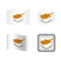 Vector Cyprus National Flag Icons Set