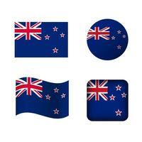 Vector New Zealand National Flag Icons Set