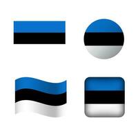 Vector Estonia National Flag Icons Set
