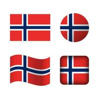 Vector Norway National Flag Icons Set