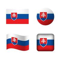 Vector Slovakia National Flag Icons Set