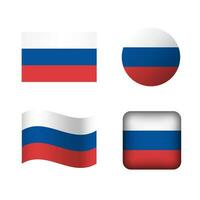 vector Rusia nacional bandera íconos conjunto