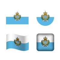 Vector San Marino National Flag Icons Set