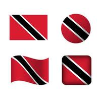 Vector Trinidad and Tobago National Flag Icons Set