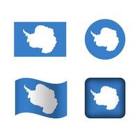 Vector Antarctica National Flag Icons Set